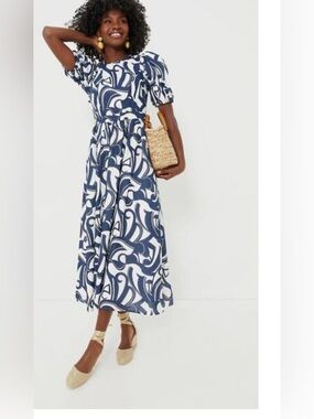 midi fall cocktail dress for wedding Lady Black Tie - Talullah - Off-white Mikado Dress size:0 or evening event SUMMER26 Cobalt Blue cotton Dress